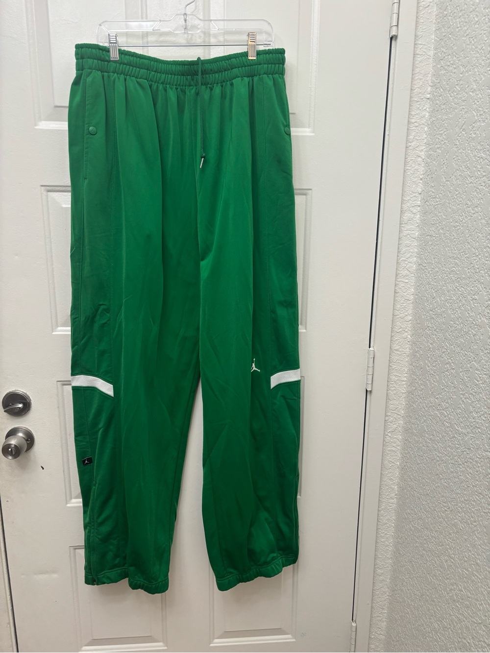 Vintage Jordan Jumpman Track Pants Green Athletic Sweatpant 3XL Snap Pockets Y2K